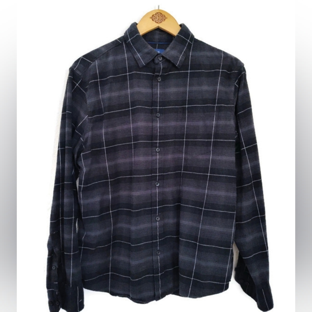 Men's Black Plaid Shirt Flannel Apt. 9 Size Large